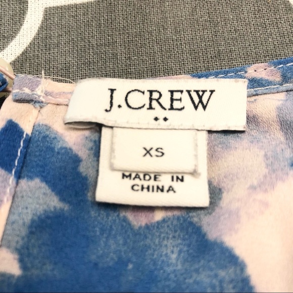 J Crew Blue Floral Print Peplum Blouse Sz XS - Picture 10 of 12
